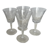 4 carved crystal wine glasses