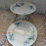 2 antique ironstone compote dishes