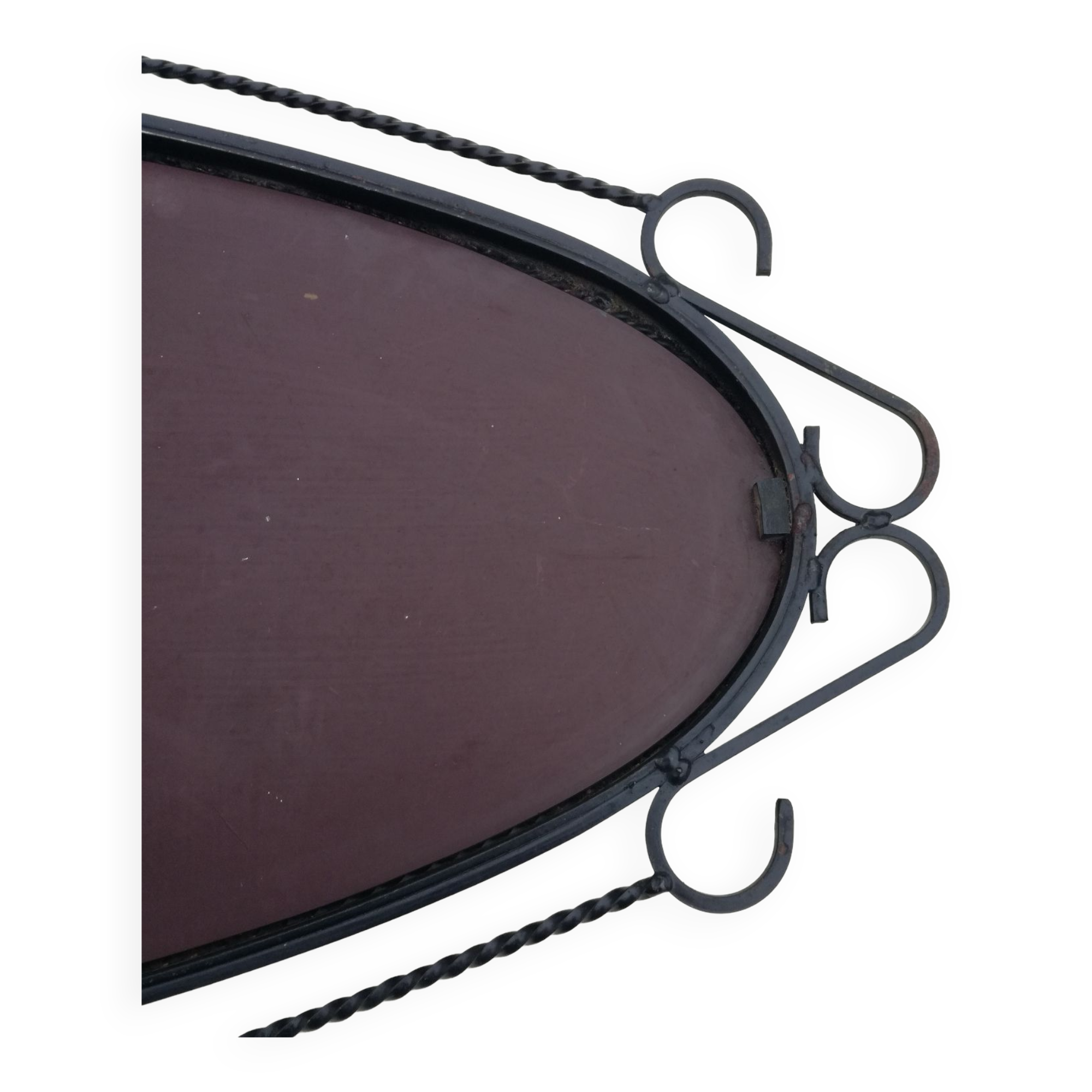 Rearview mirror with black metal frame, 1950