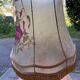Large vintage ceramic pink pot lamp – Hand-painted lampshade