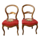 Pair of Louis Philippe walnut chairs, petit point tapestry