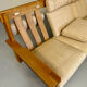 Three-seater canapé in solid oak with Scandinavian design fabric from the 1970s.