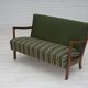 1960s, Danish 2-seater sofa, furniture wool, beech wood, original.