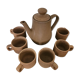 Coffee maker and its 6 stoneware cups