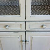 Large taupe gray chicken coop buffet