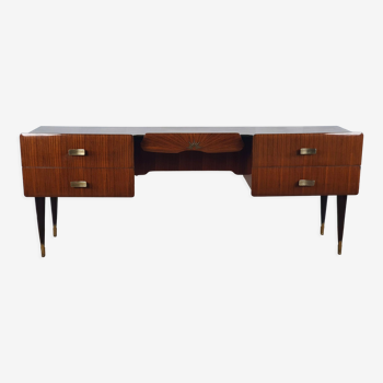 Buffet du milieu du siècle en acajou et laiton
