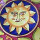 Hand-decorated ceramic plate - sun