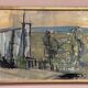 Original Swedish Oil on Canvas – “Abstract Landscape” by S. Hamlet – Dated 1960 – Vintage and Framed – 66 × 48 cm (26" × 18.9")