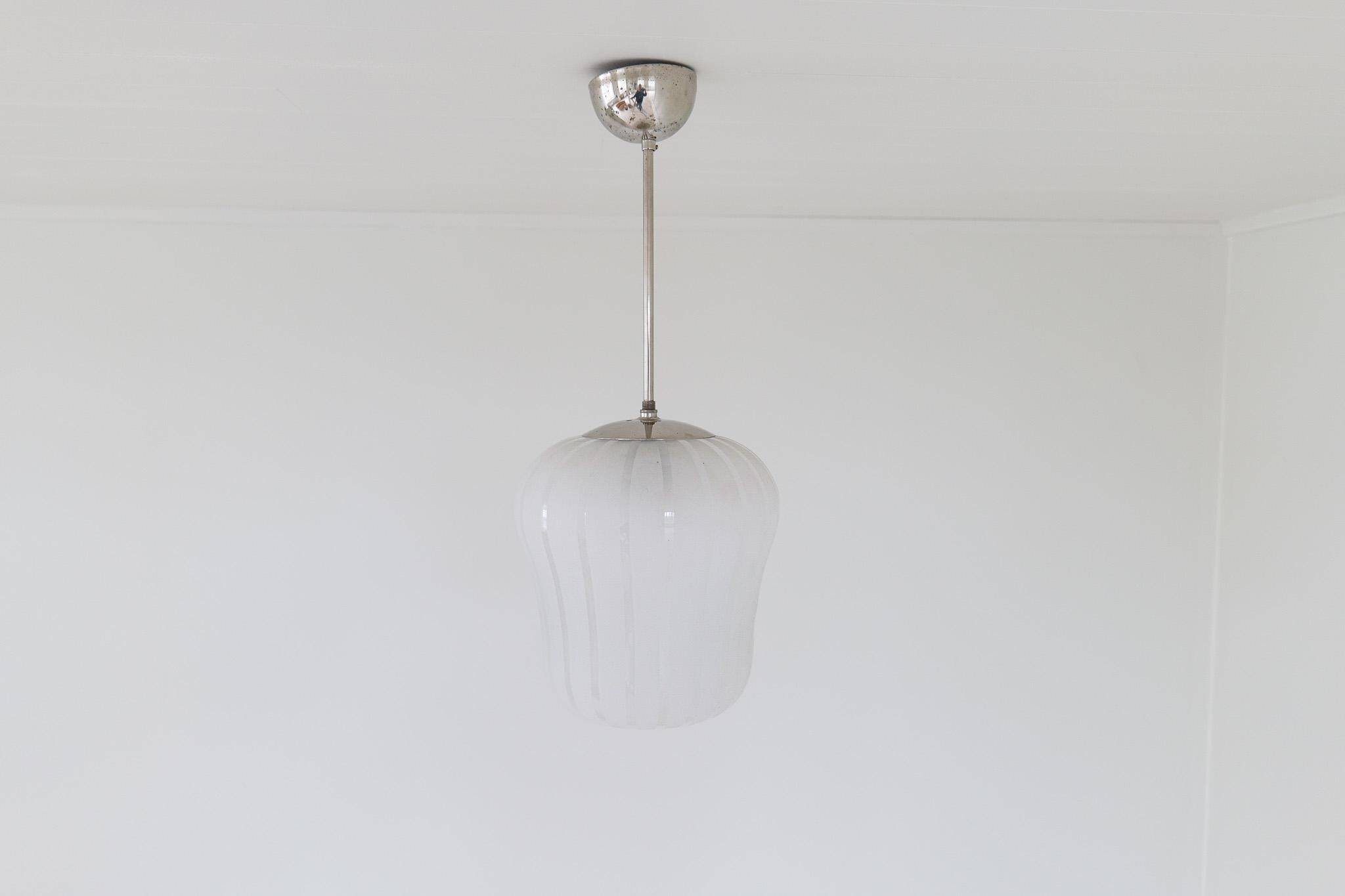 Art Deco Modern Suspension Swedish Böhlmakrs Harald Notini Sweden 1940s