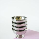 Set of 4 small stainless steel ice cream cups, Design, 1970, 9.5 X 5.5 cm