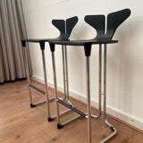 Modern Black and Chromed Barstools from Casamania, Set of 2