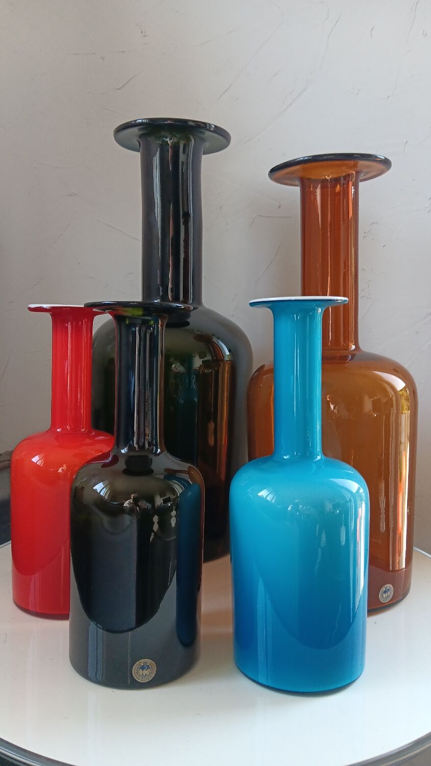 Set of 5 gulvase by otto brauer for holmegaard - denmark