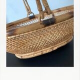 Woven basket with handles
