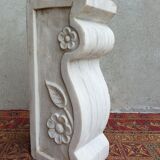 Sculpted Carrara marble stool column