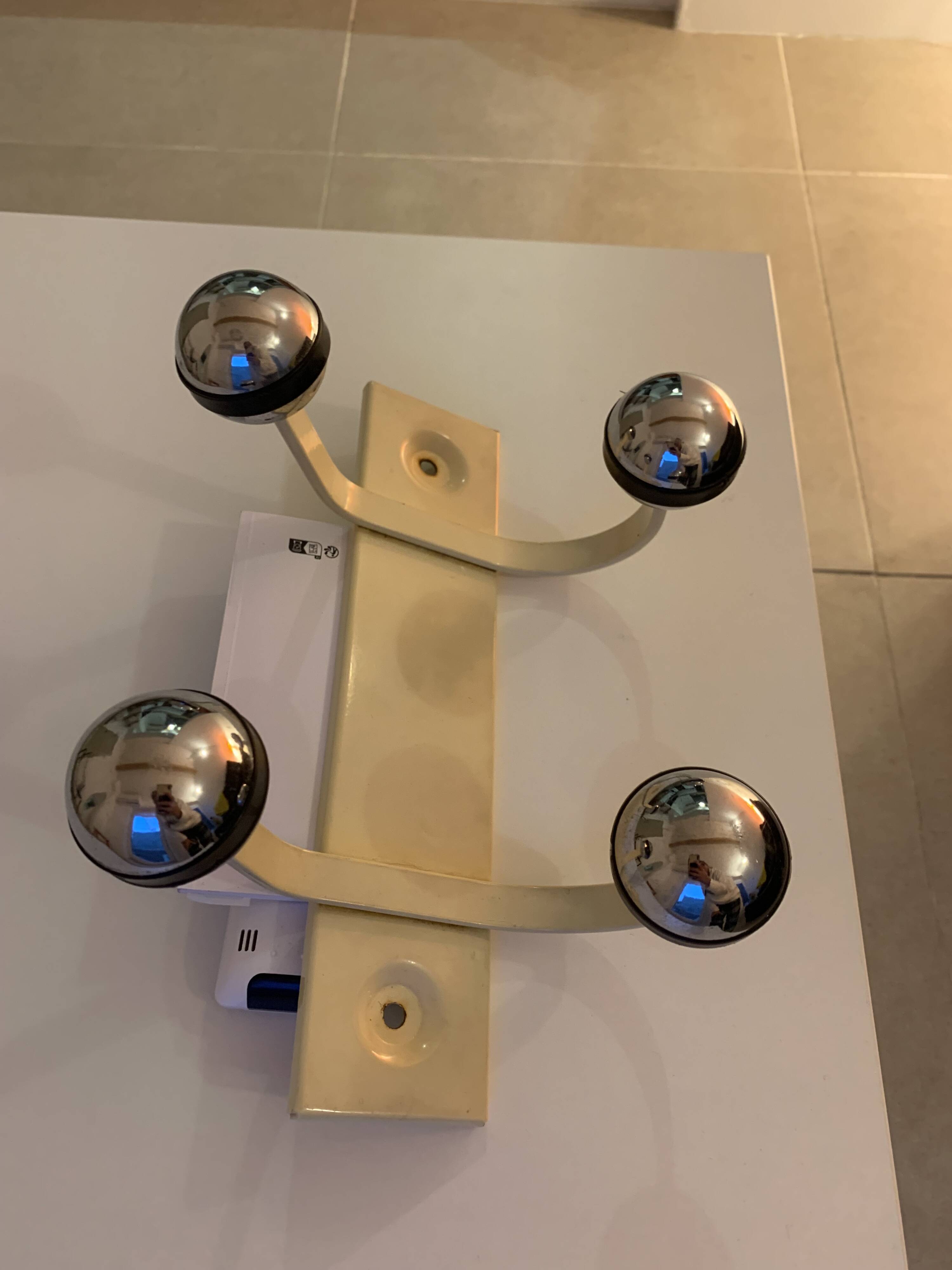 Vintage double ball coat hooks