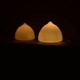 Pair of glass table lamps by Krásno nad Bečvou, 1960s