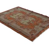One-of-a-kind turkish handwoven vintage rug - rustic vintage charm 265x 175