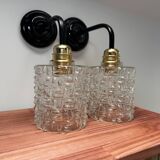 Pair of vintage glass globe wall lights