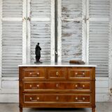 Louis XVI style chest of drawers in cherry wood, 20th century period