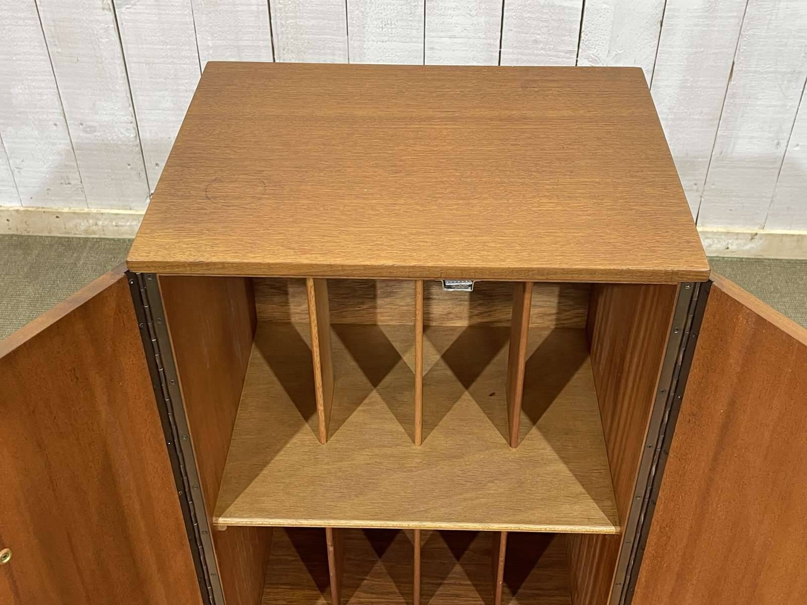 English teak vinyl record cabinet from the 70s