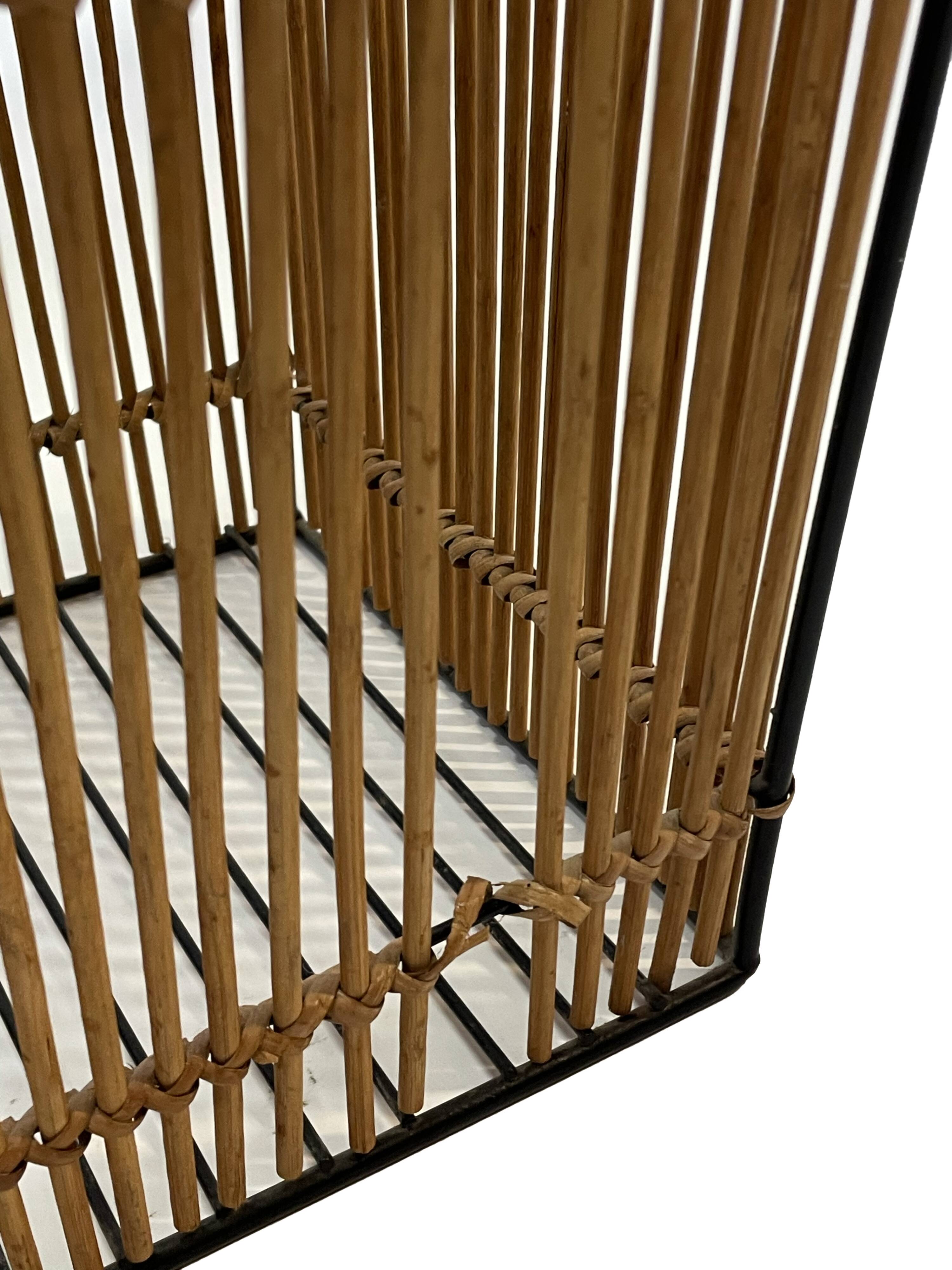 Mid Century Rohe Noordwolde rattan basket by Dirk van Sliedrecht 60's Design