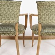 Pair of upholstered bridge armchairs.