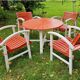 Ancien salon de jardin en bois design 50-60