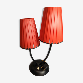 Lamp 2 lights red years 50