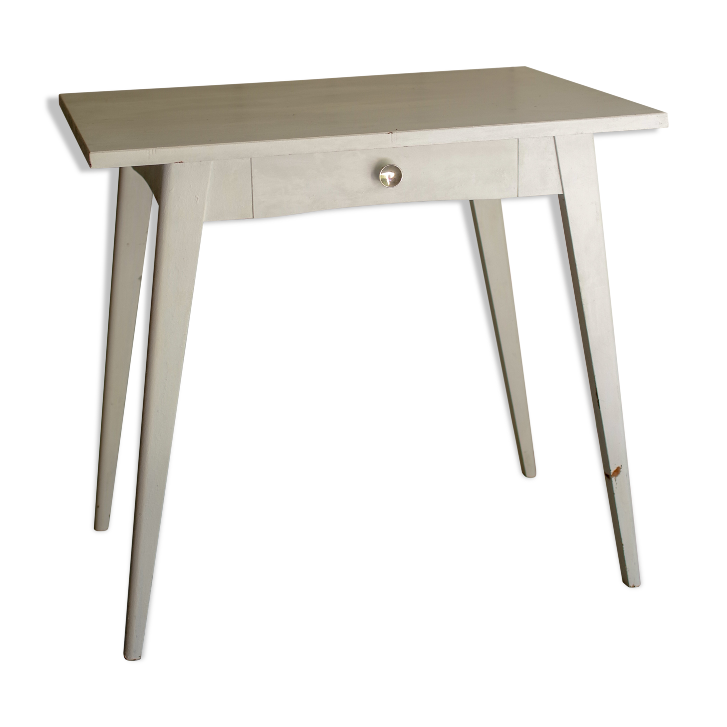 White compass feet table
