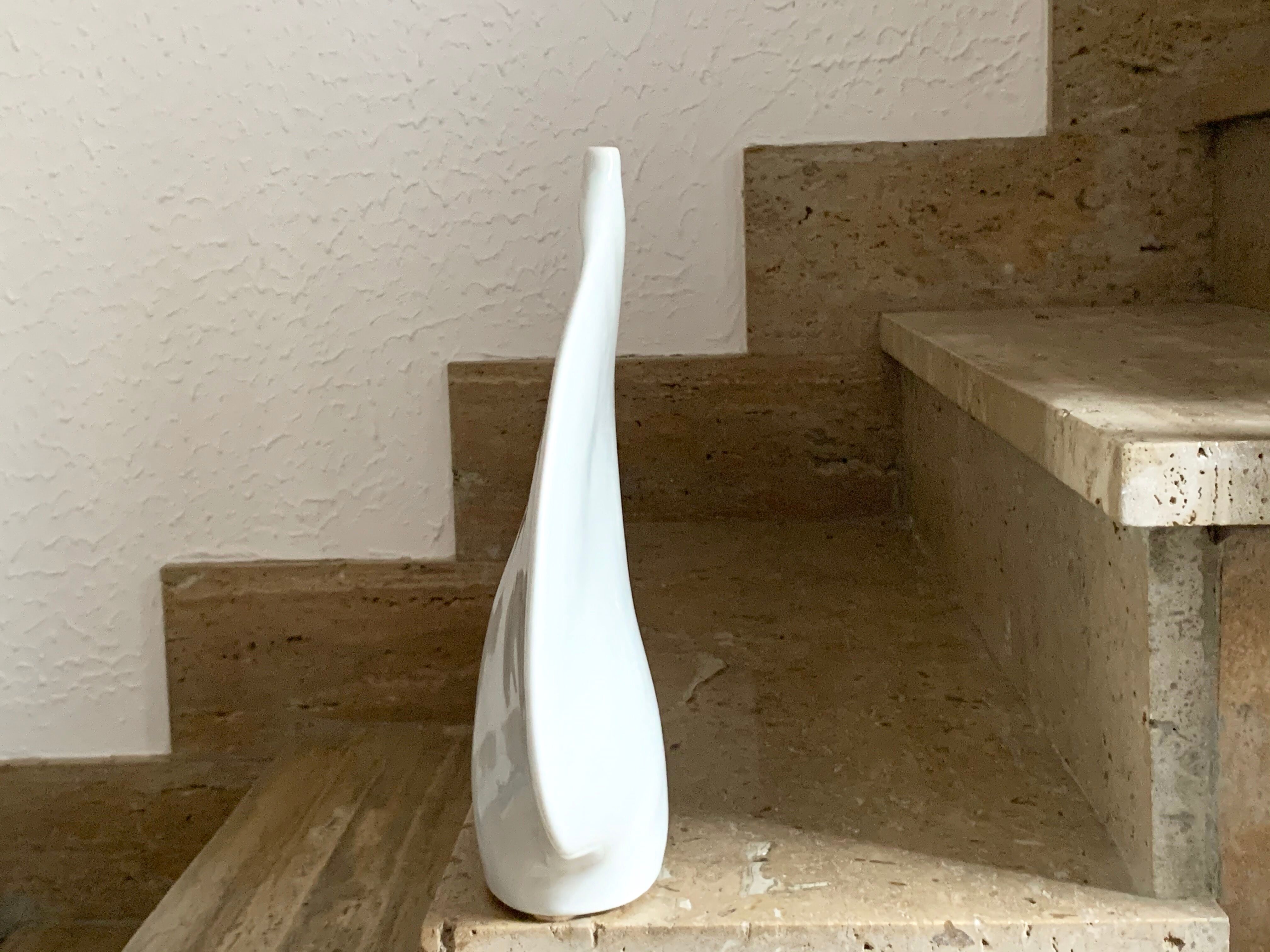 Jacques Buchholtz lotus vase in Virebent porcelain, 70s