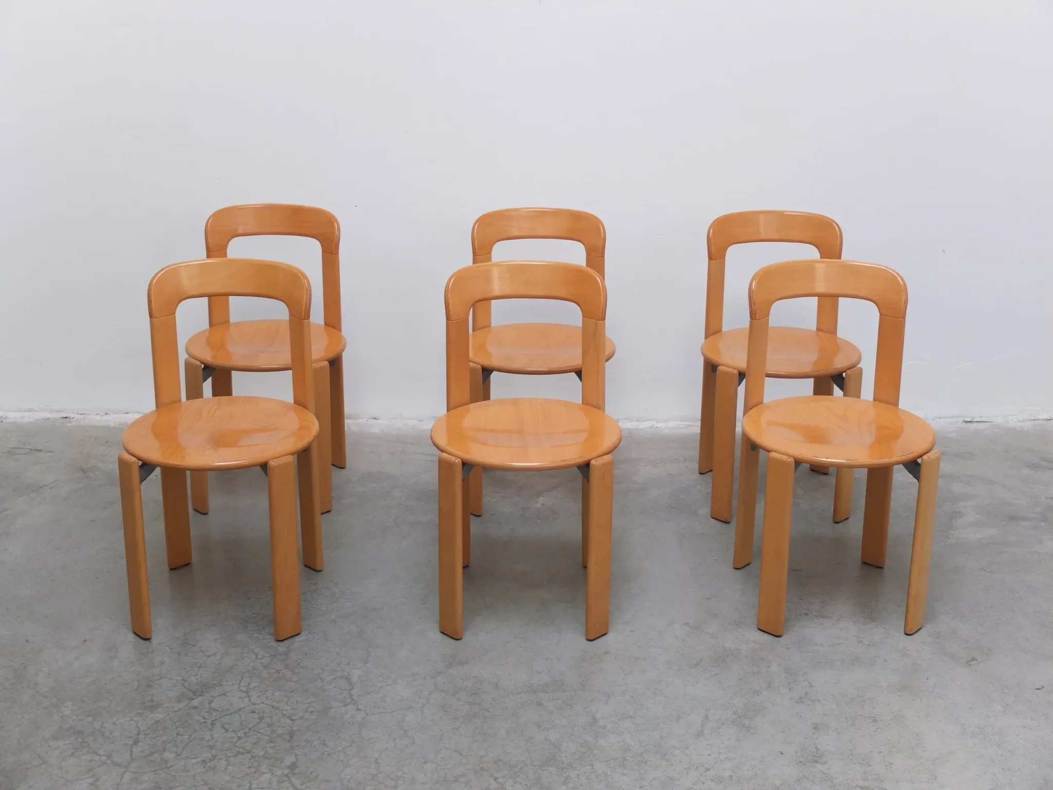 Set of 6 'Rey' chairs by Bruno Rey for Dietiker Switzerland, 1971