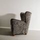 Danish Mid Century Armchair by Thorald Madsen in Grey Sheepskin, 1940s