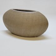Vase lentille en céramique beige