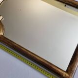 Stucco and wood fireplace mirror 53x38 cm