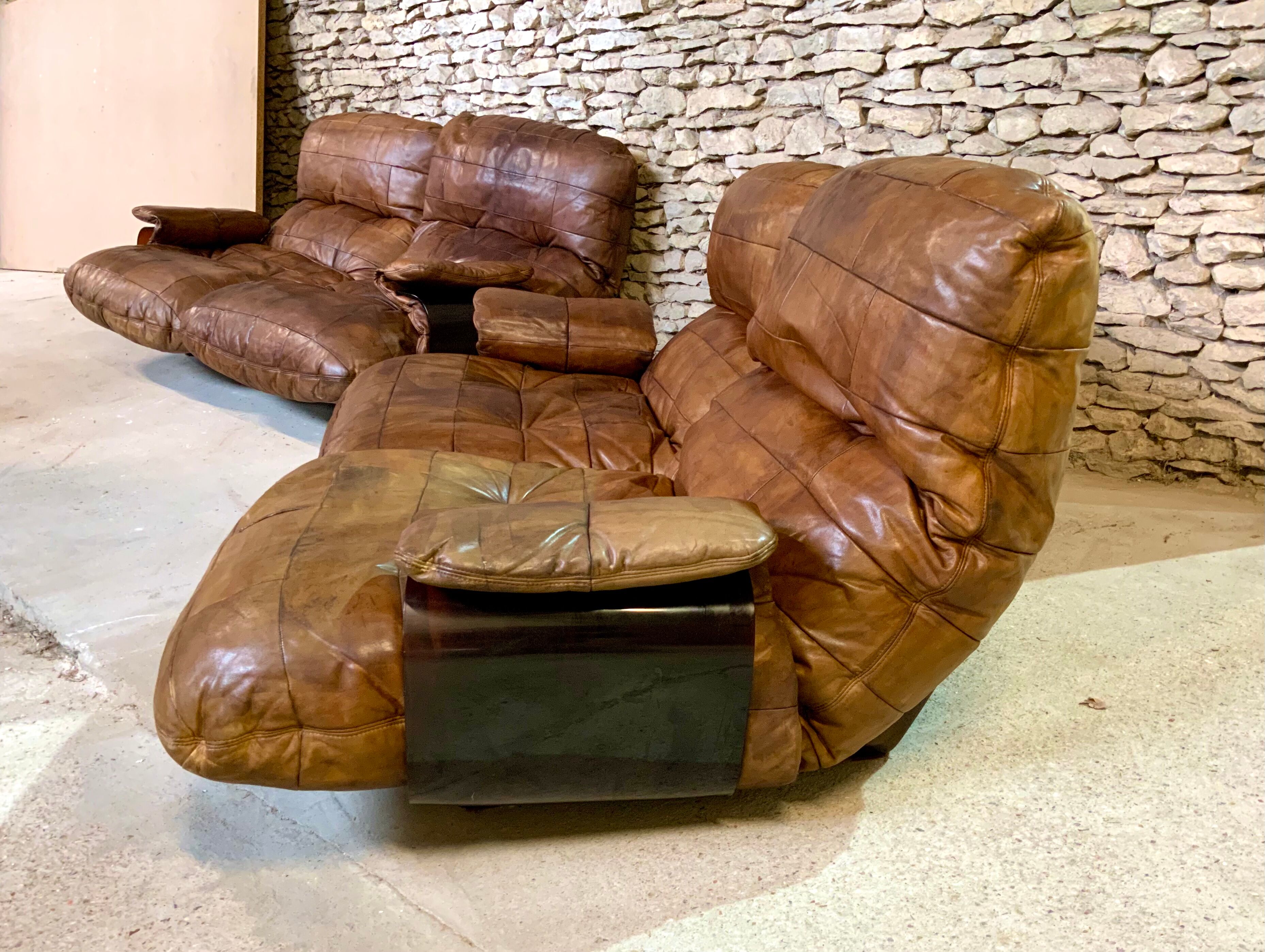 Pair of Marsala sofas, Michel Ducaroy for Ligne Roset 1970s