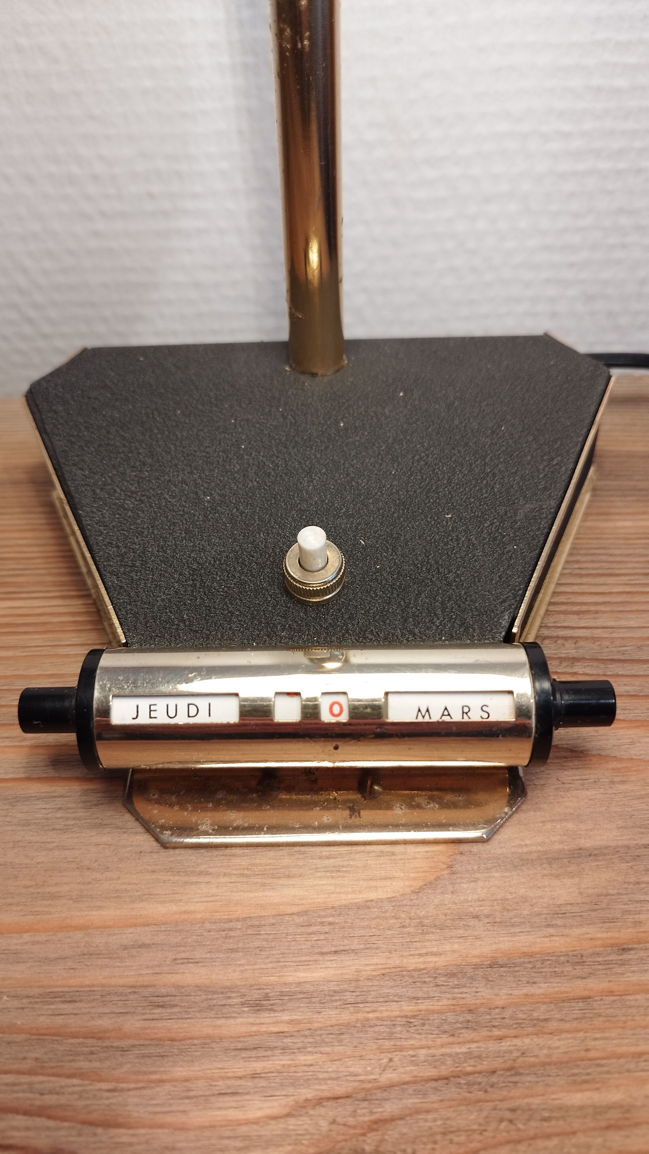 Vintage Aluminor desk lamp with perpetual calendar