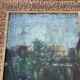 Old large pastel tableau - Scene of a wooded and flowered garden