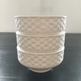Set of 3 white slip bowls