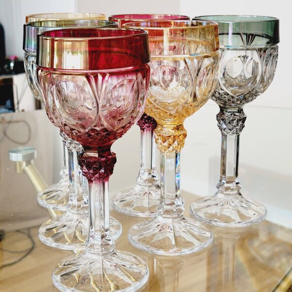 Amaris Nachtmann 6 Grands Verres A Vin Eau En Cristal Coloré Irisé