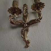 Brass wall lights.