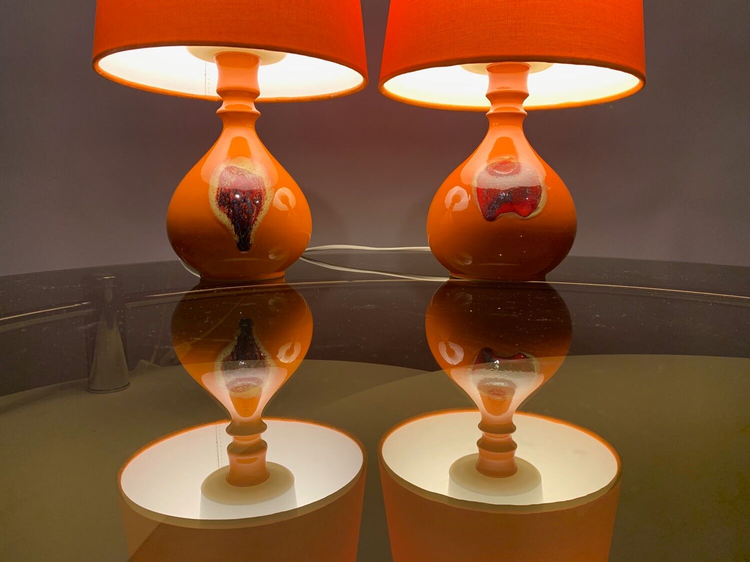 Pair of 1970s ceramic table lights by Bjorn Wiinblad for Rosenthal