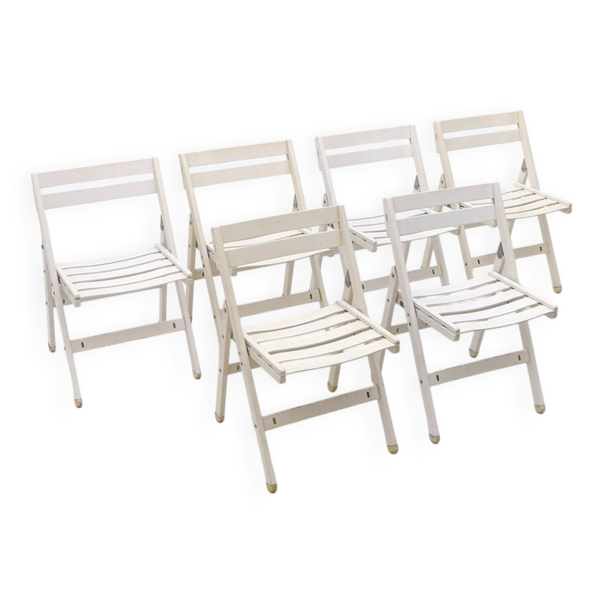 Ensemble de 6 chaises de jardin pliantes par Reguitti, années 1970.