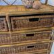 Commode vintage en rotin et osier
