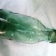 Ancienne bouteille en verre bouchon en porcelaine, 2 litres