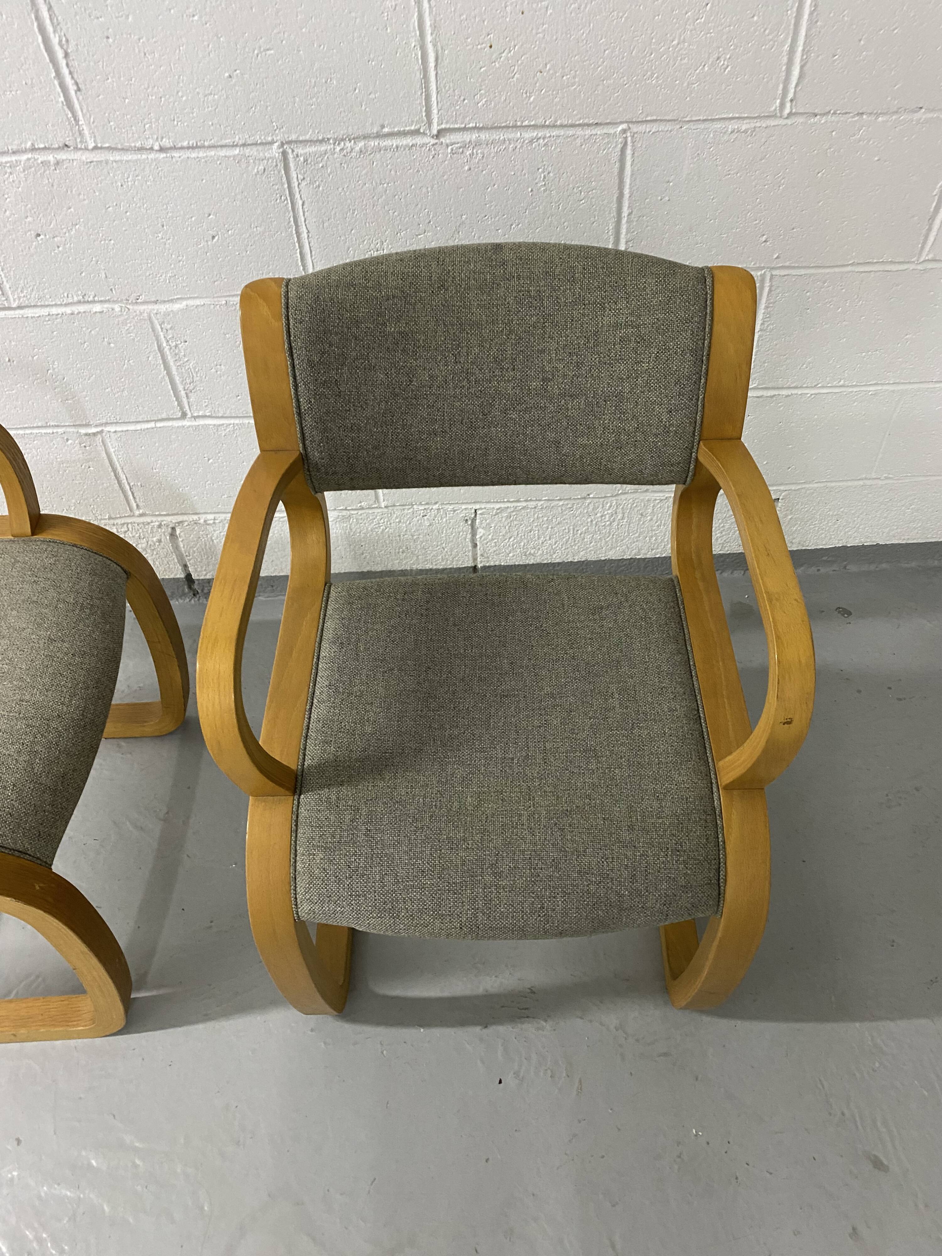 Pair of Danish armchairs, Canteliver model signed Magnus Olesen
