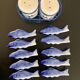10 knife holders and 1 duo salt and pepper shaker