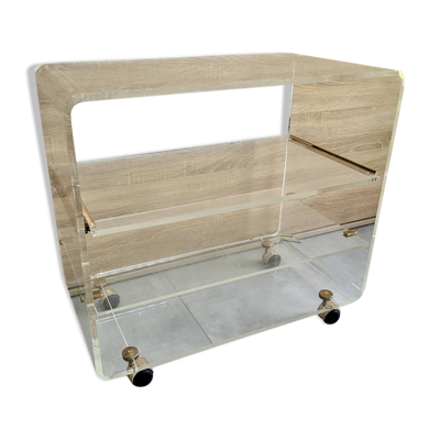 Meuble tele hi-fi en plexiglas transparent 1980 signé  David Lange