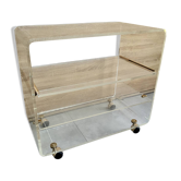Meuble tele hi-fi en plexiglas transparent 1980 signé  David Lange