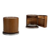 Set of Round Wooden Dry Bars by Mario Sabot, Italy 1970s