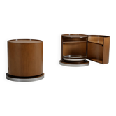 Set of Round Wooden Dry Bars by Mario Sabot, Italy 1970s